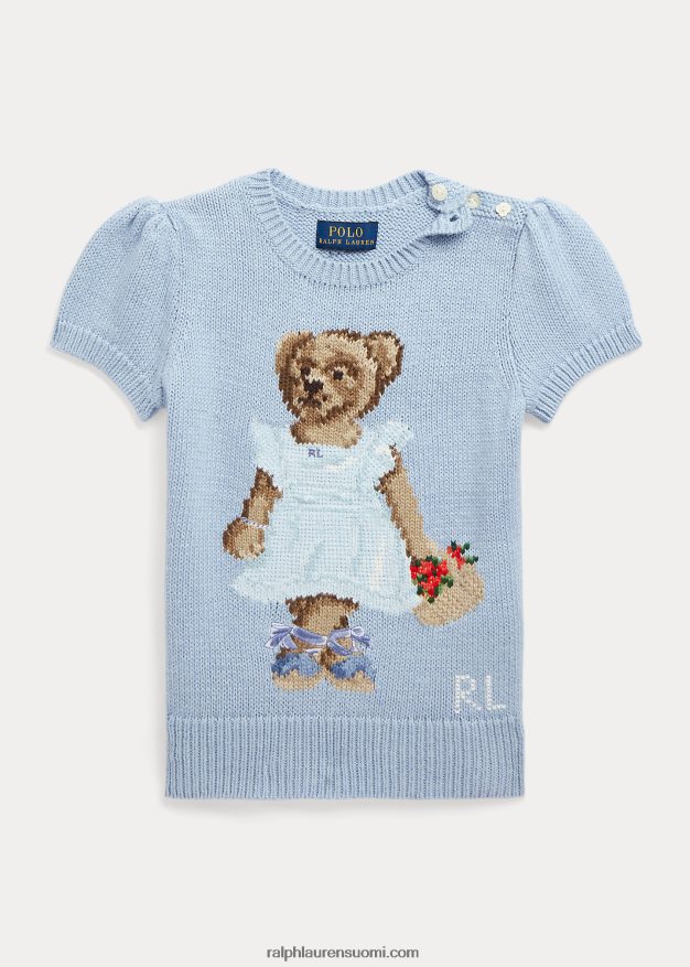 Ralph Lauren lapset polo bear puuvillainen lyhythihainen pusero 0Z24ZR6814 kiinteistön sininen