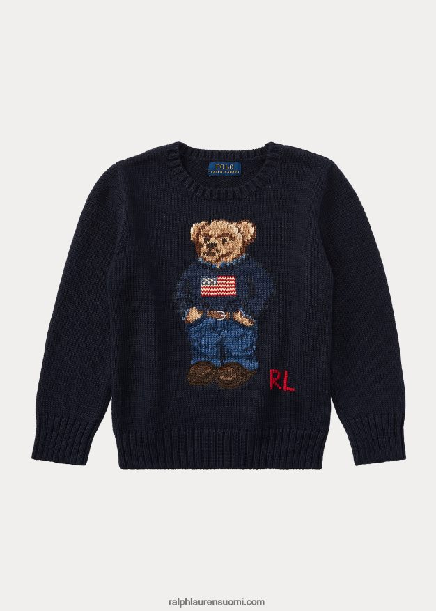 Ralph Lauren lapset poolo bear puuvillapusero 0Z24ZR5945 metsästäjä laivasto