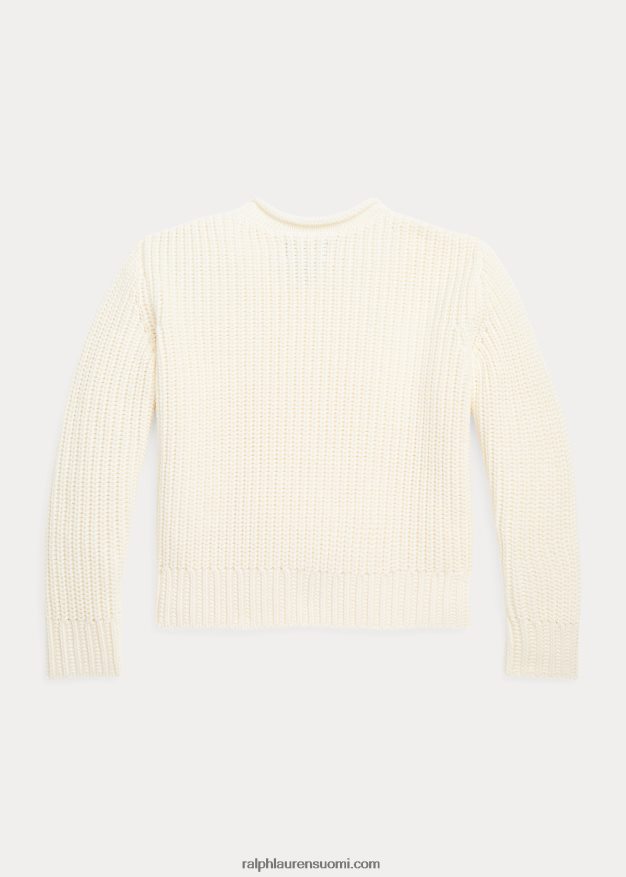 Ralph Lauren lapset puuvillainen rullakaula-neulepusero 0Z24ZR7454 klubitalo kerma