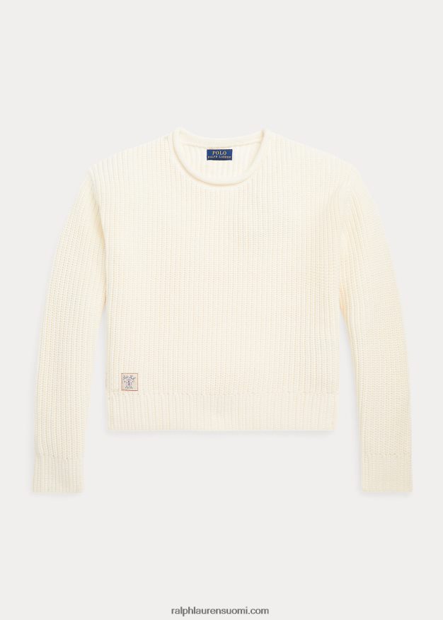 Ralph Lauren lapset puuvillainen rullakaula-neulepusero 0Z24ZR7599 klubitalo kerma