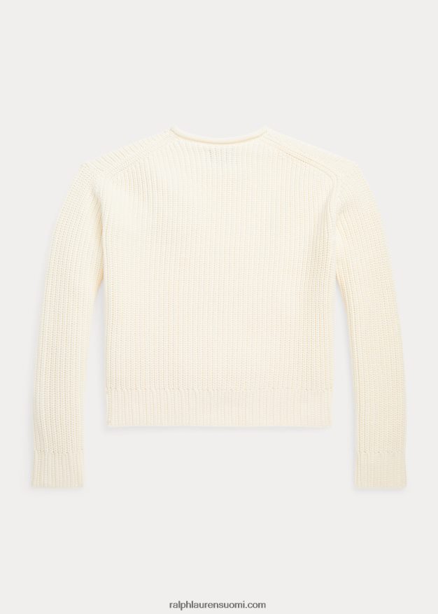 Ralph Lauren lapset puuvillainen rullakaula-neulepusero 0Z24ZR7599 klubitalo kerma