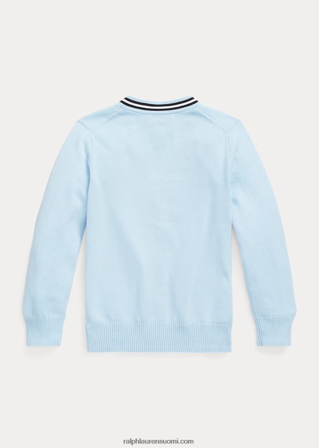 Ralph Lauren lapset puuvillainen v-pääntie neuletakki 0Z24ZR5801 rl navy multi