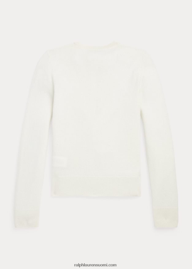 Ralph Lauren lapset tasku-kashmir neuletakki 0Z24ZR7207 lämmin valkoinen