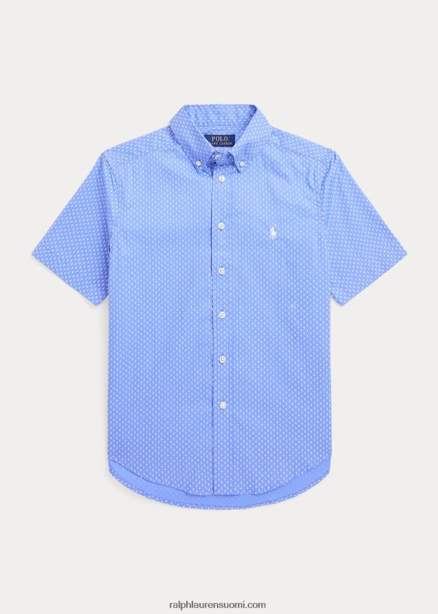 Ralph Lauren lapset geometrinen popliini lyhythihainen paita 0Z24ZR6662 prop geo