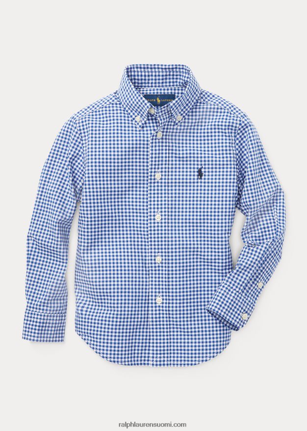 Ralph Lauren lapset gingham-puuvillapopliinipaita 0Z24ZR5936 sininen multi