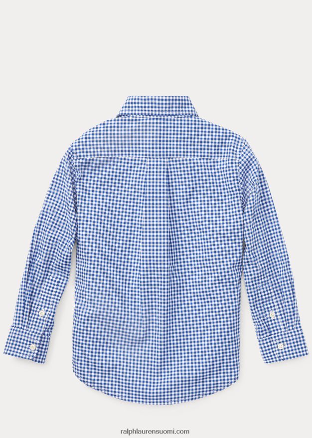 Ralph Lauren lapset gingham-puuvillapopliinipaita 0Z24ZR5936 sininen multi