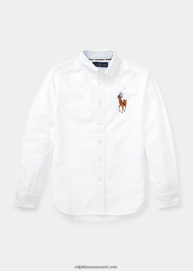 Ralph Lauren lapset iso poni puuvillainen oxford-paita 0Z24ZR6306 valkoinen
