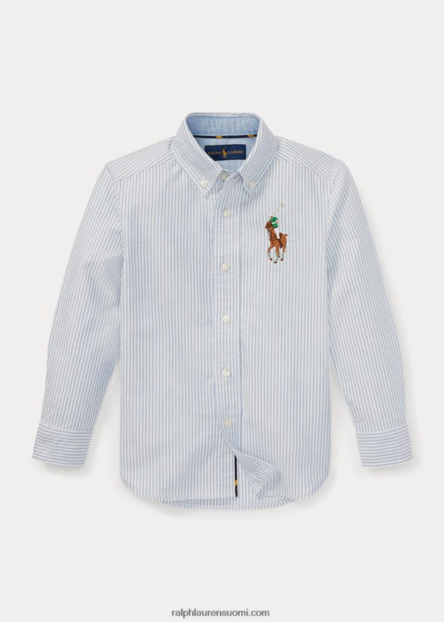 Ralph Lauren lapset iso poni raidallinen oxford-paita 0Z24ZR5940 sininen/valkoinen raita