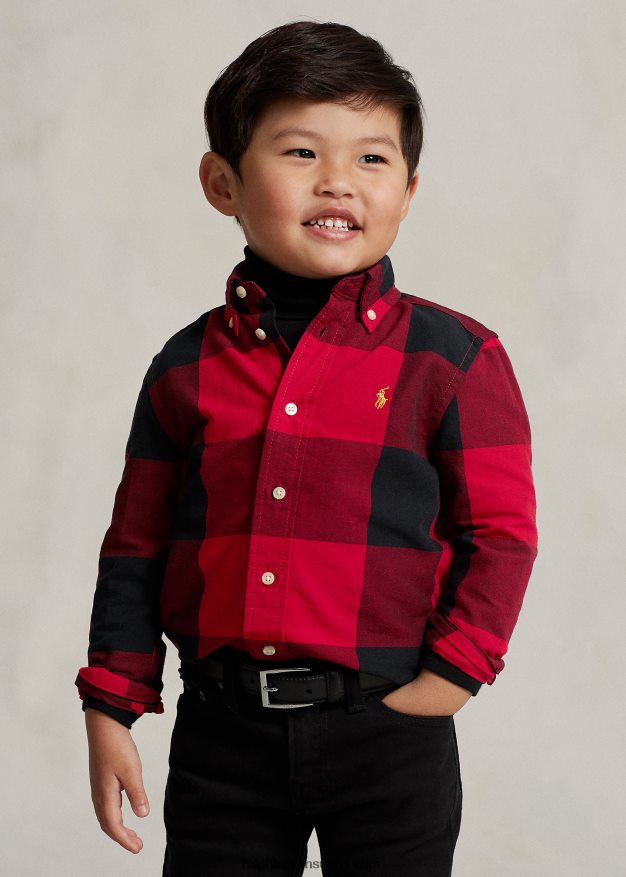 Ralph Lauren lapset kuun uudenvuoden puuvillainen oxford-paita 0Z24ZR6440 punamusta