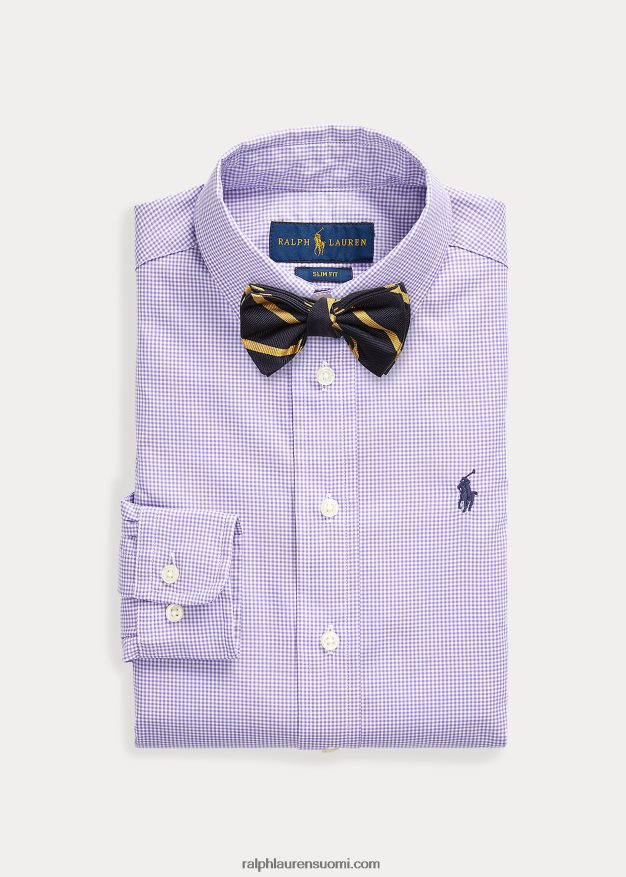 Ralph Lauren lapset ohut gingham puuvillainen mekkopaita 0Z24ZR5807 laventeli multi