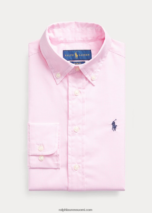Ralph Lauren lapset ohut gingham puuvillainen mekkopaita 0Z24ZR5816 pinkki multi