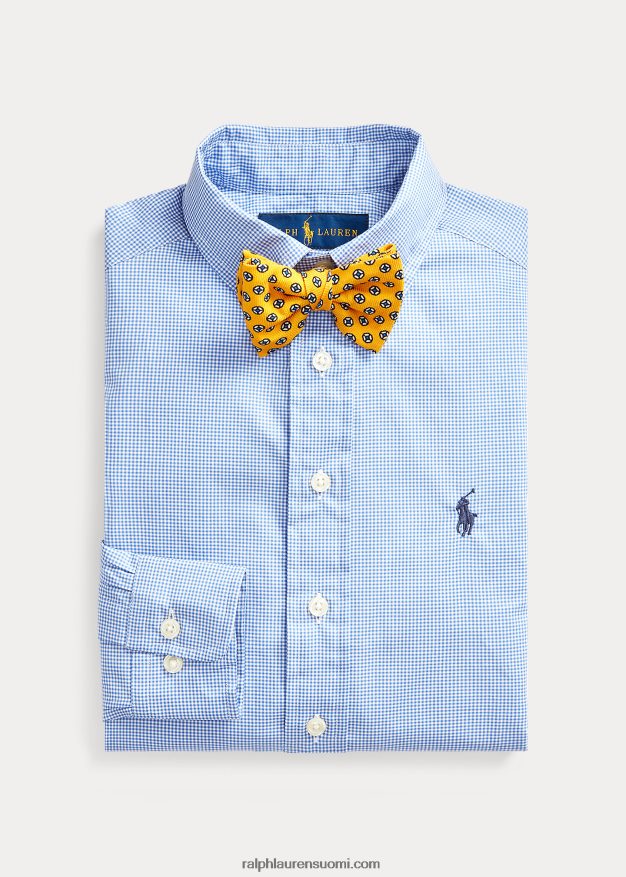 Ralph Lauren lapset ohut gingham puuvillainen mekkopaita 0Z24ZR6072 sininen multi