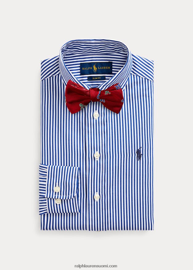 Ralph Lauren lapset ohut raidallinen puuvillainen mekkopaita 0Z24ZR5789 laivasto multi