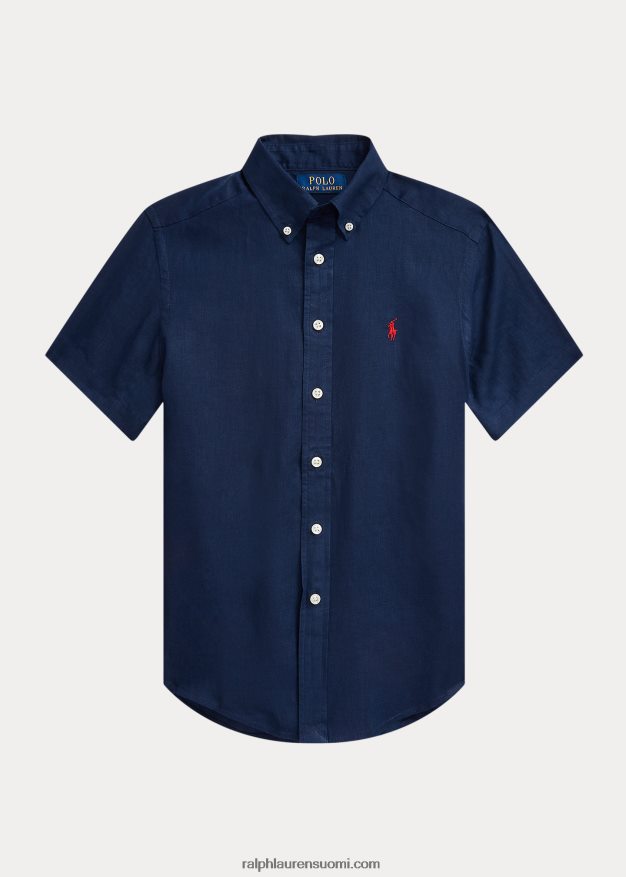 Ralph Lauren lapset pellava lyhythihainen paita 0Z24ZR6589 newportin laivasto