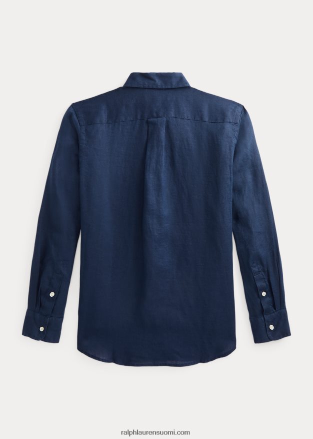 Ralph Lauren lapset pellava paita 0Z24ZR5639 newportin laivasto