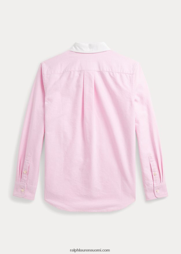 Ralph Lauren lapset poolo karhu puuvilla oxford paita 0Z24ZR6551 uusi ruusu valkokaulus