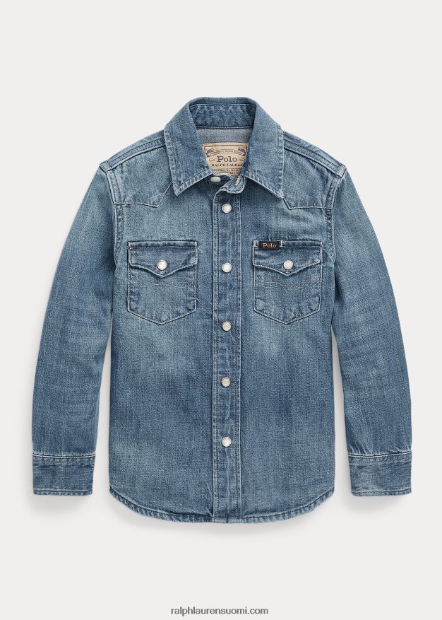 Ralph Lauren lapset puuvillainen denim länsimainen paita 0Z24ZR5821 decker