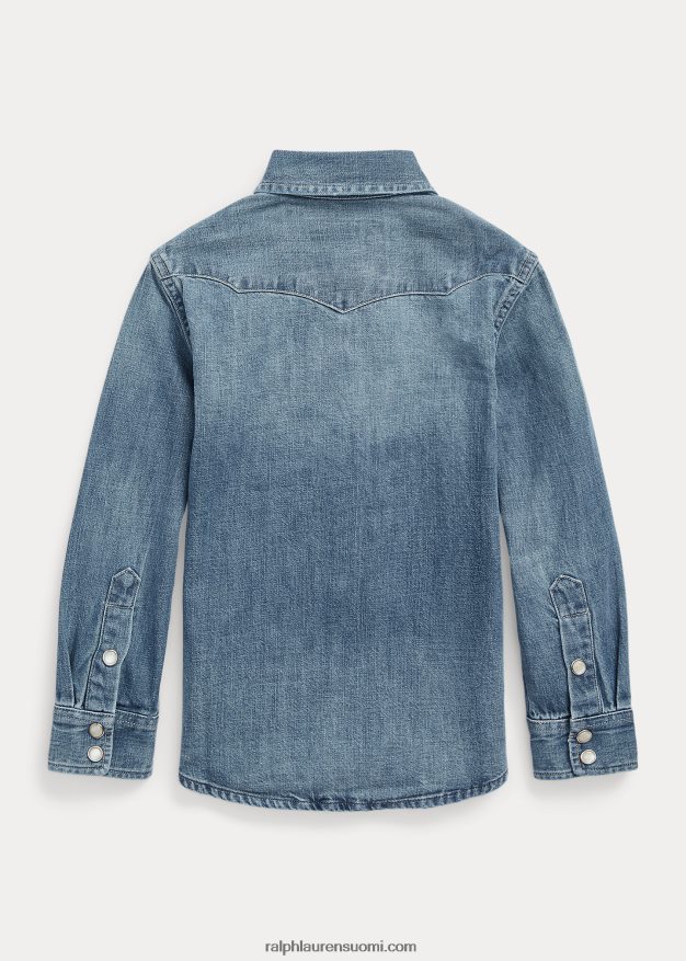 Ralph Lauren lapset puuvillainen denim länsimainen paita 0Z24ZR5821 decker
