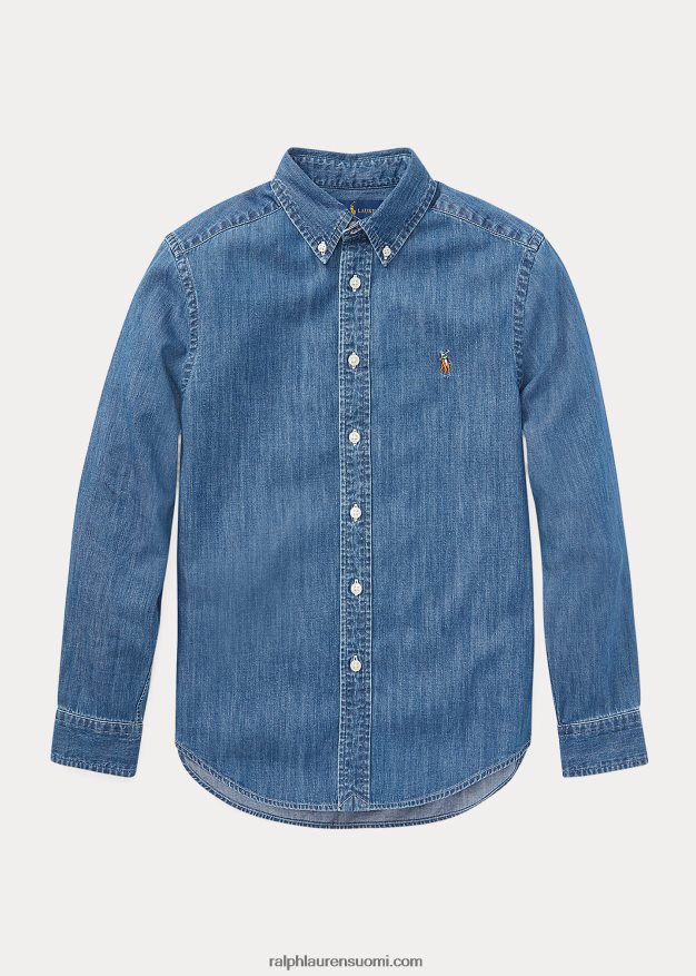 Ralph Lauren lapset puuvillainen denim paita 0Z24ZR6059 tummansininen