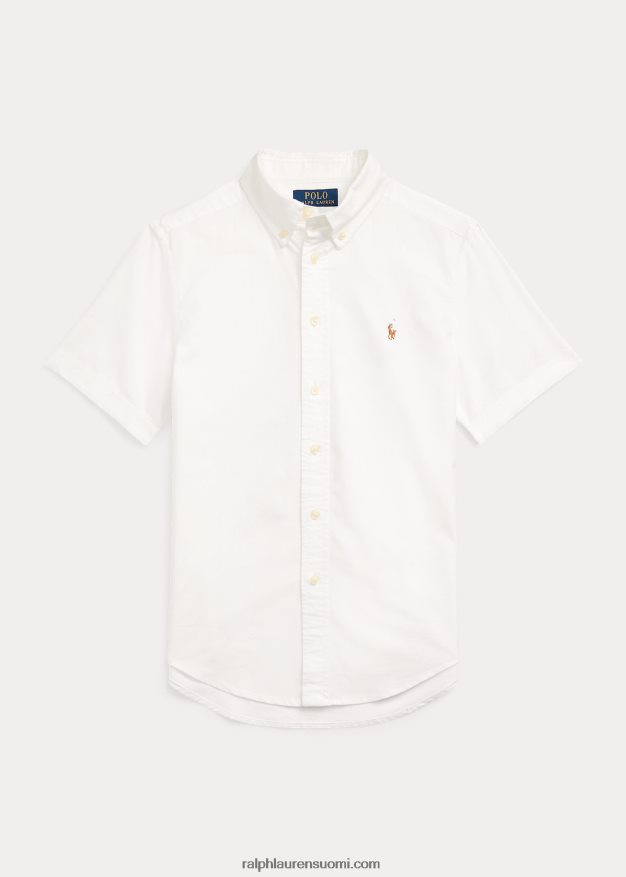 Ralph Lauren lapset puuvillainen oxford lyhythihainen paita 0Z24ZR6080 valkoinen