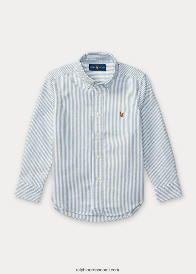 Ralph Lauren lapset raidallinen oxford-puuvillapaita 0Z24ZR5948 vaaleansininen raita