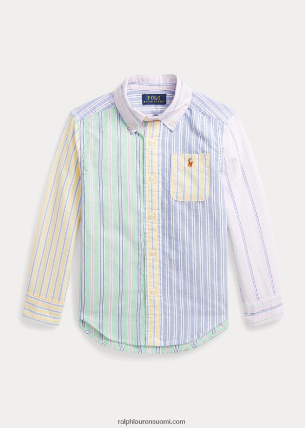 Ralph Lauren lapset raidallinen puuvillainen oxford hauska paita 0Z24ZR6457 raidallinen hauska paita