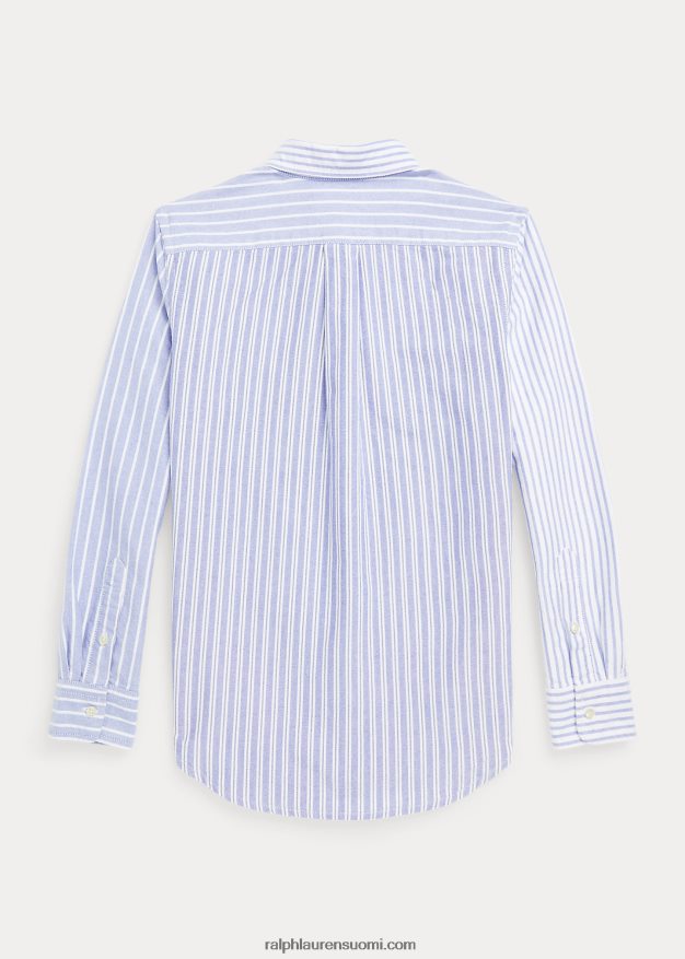 Ralph Lauren lapset raidallinen puuvillainen oxford hauska paita 0Z24ZR6643 sininen hauska paita