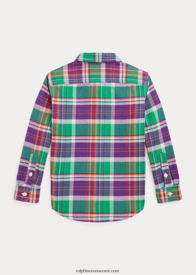 Ralph Lauren lapset ruudullinen performance flanellityöpaita 0Z24ZR6534 violetti/vihreä multi