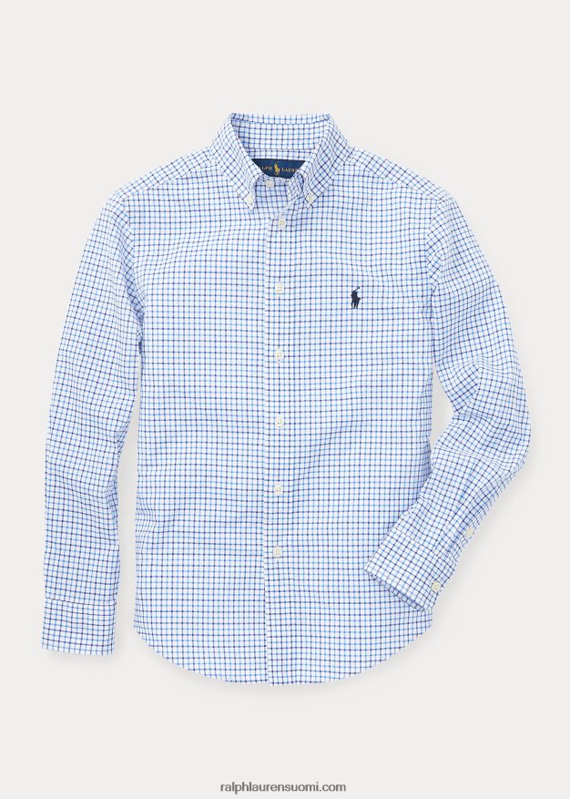 Ralph Lauren lapset ruudullinen puuvillapopliinipaita 0Z24ZR6060 sininen multi