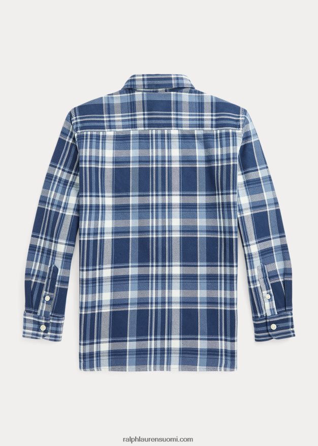 Ralph Lauren lapset ruudullinen puuvillatvillipaita 0Z24ZR7606 sininen/kermanvärinen multi