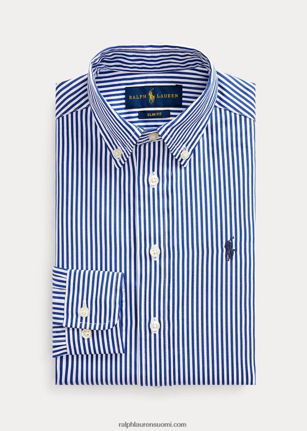 Ralph Lauren lapset slim fit raidallinen mekkopaita 0Z24ZR5831 laivasto multi