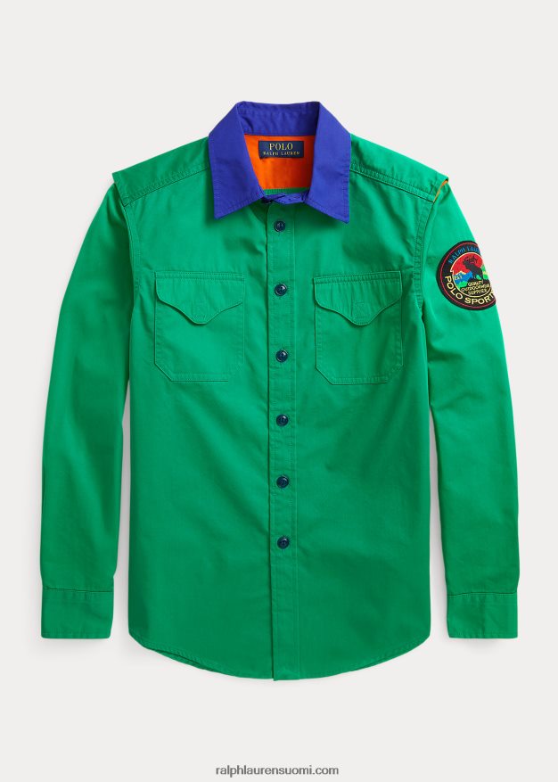 Ralph Lauren lapset twill vaelluspaita 0Z24ZR6154 kroman vihreä
