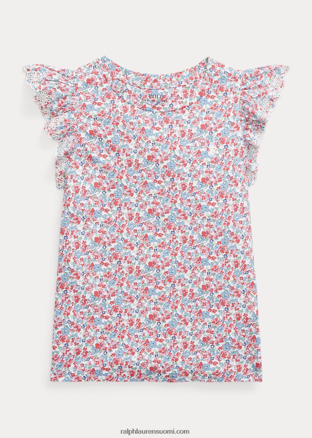 Ralph Lauren lapset kukkasilmukkainen puuvillajerseytoppi 0Z24ZR7152 kukkainen tyler