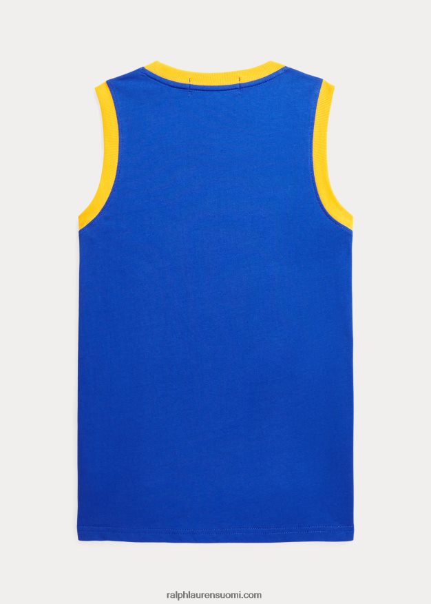 Ralph Lauren lapset polo sport puuvillajersey tankki 0Z24ZR6150 safiiri tähti