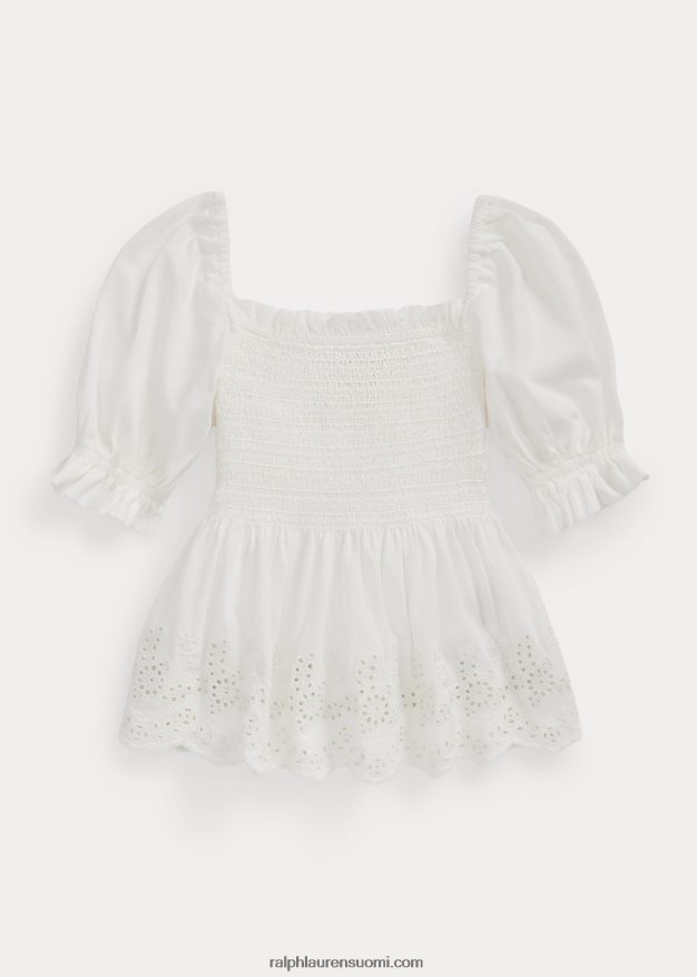 Ralph Lauren lapset smokkipuuvillainen trikoopaita 0Z24ZR6844 kannenpesuaine valkoinen