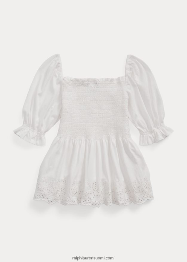 Ralph Lauren lapset smokkipuuvillainen trikoopaita 0Z24ZR7069 kannenpesuaine valkoinen