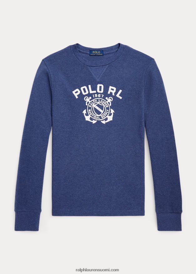 Ralph Lauren lapset logolla neulottu pitkähihainen t-paita 0Z24ZR6667 maalaismainen laivastonsininen kanerva
