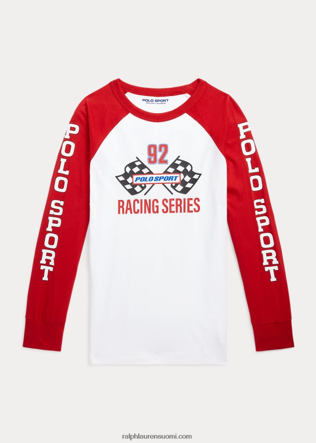 Ralph Lauren lapset puuvillainen pitkähihainen graafinen t-paita 0Z24ZR6152 rl2000 punainen multi