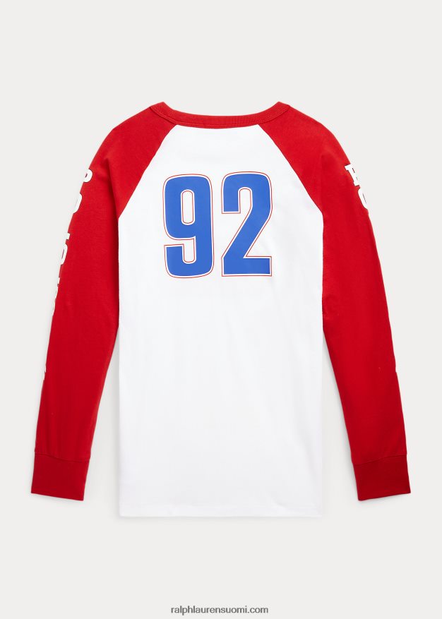 Ralph Lauren lapset puuvillainen pitkähihainen graafinen t-paita 0Z24ZR6152 rl2000 punainen multi