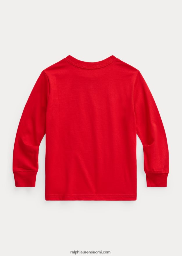 Ralph Lauren lapset puuvillajersey pitkähihainen t-paita 0Z24ZR5908 Rl 2000 punainen