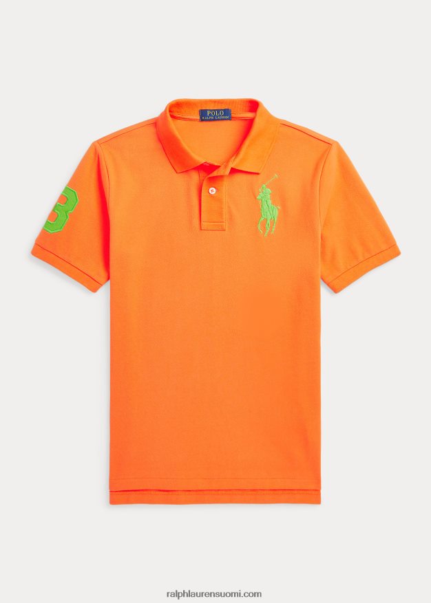 Ralph Lauren lapset Classic fit iso poniverkkopaita 0Z24ZR6625 lomakeskuksen oranssi
