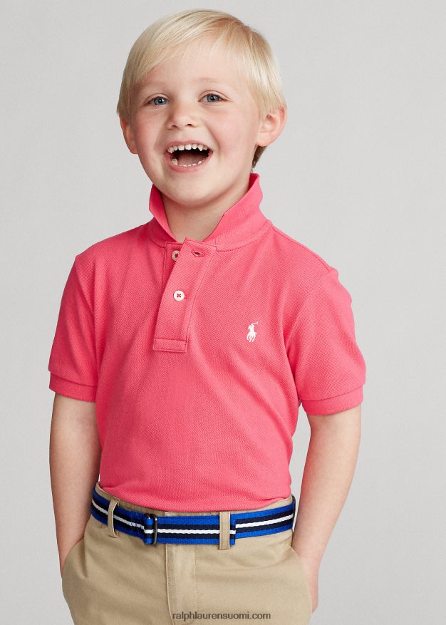 Ralph Lauren lapset ikoninen mesh-poolopaita 0Z24ZR5702 kuuma pinkki
