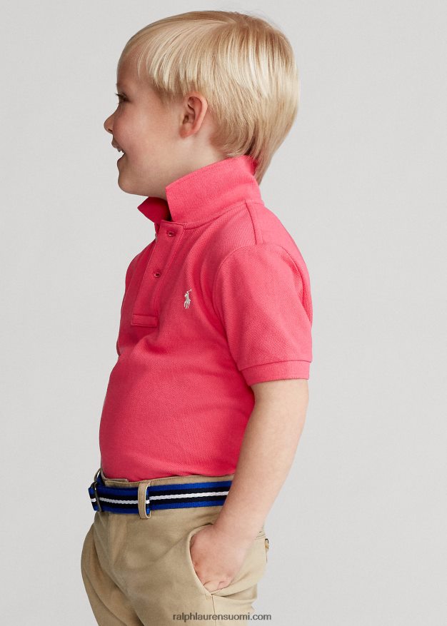 Ralph Lauren lapset ikoninen mesh-poolopaita 0Z24ZR5702 kuuma pinkki