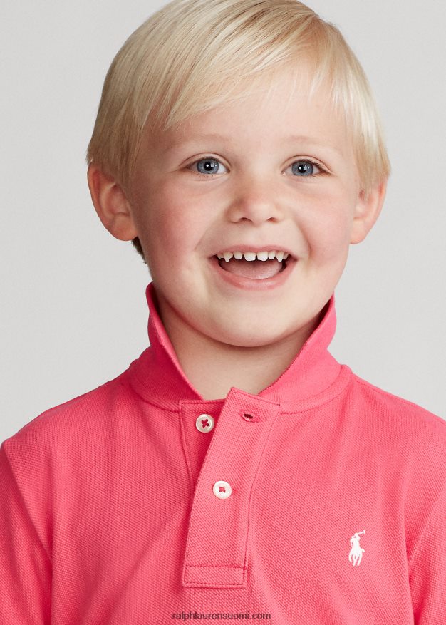 Ralph Lauren lapset ikoninen mesh-poolopaita 0Z24ZR5702 kuuma pinkki