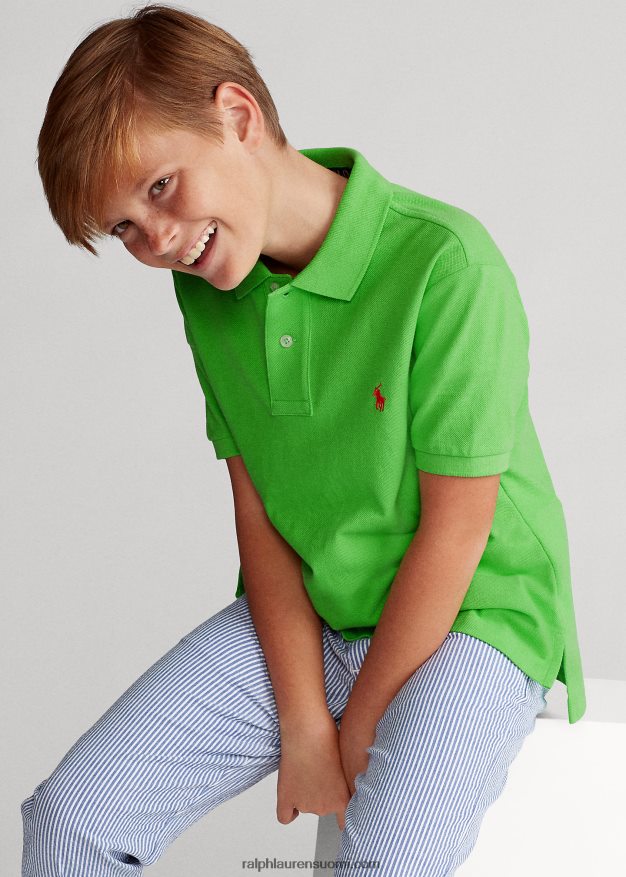 Ralph Lauren lapset ikoninen mesh-poolopaita 0Z24ZR6028 kiivi lime