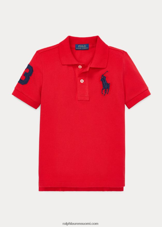 Ralph Lauren lapset iso poni puuvillaverkkopaita 0Z24ZR5712 Rl 2000 punainen