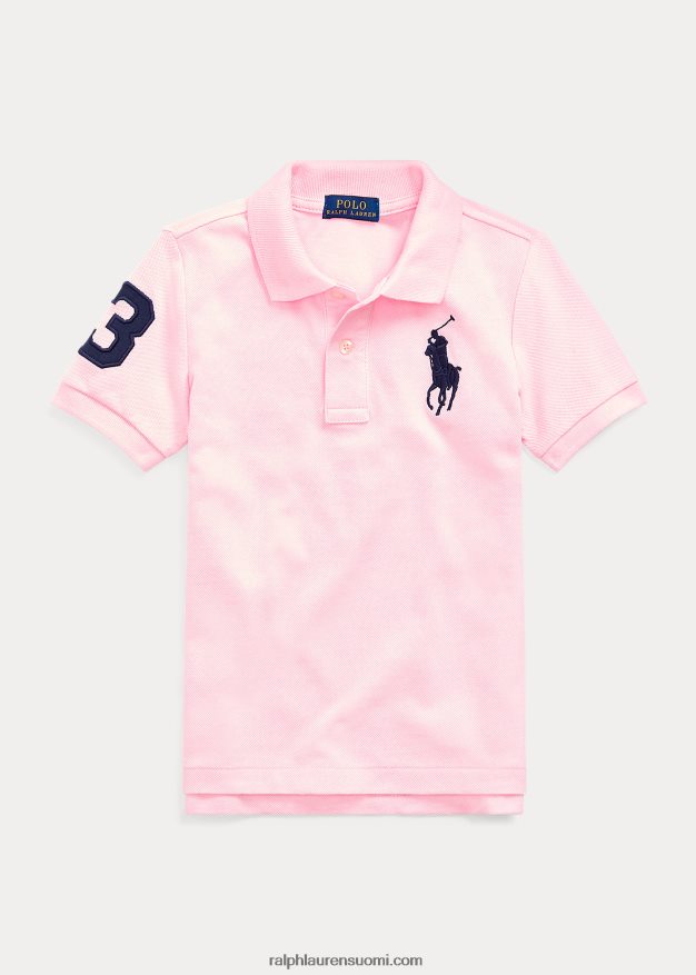 Ralph Lauren lapset iso poni puuvillaverkkopaita 0Z24ZR5714 karmelin pinkki