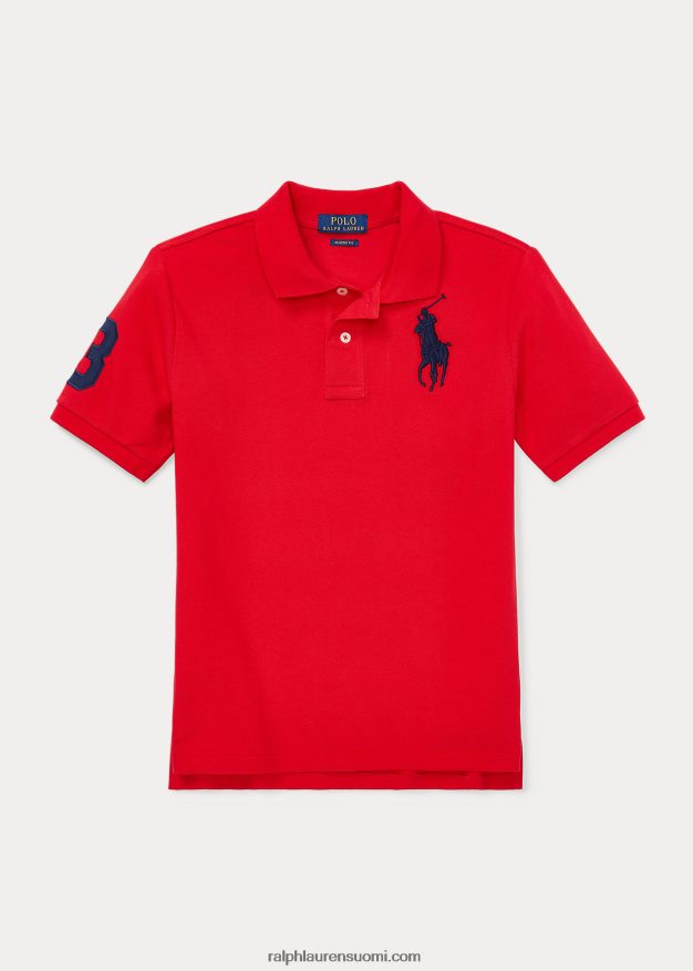 Ralph Lauren lapset iso poni puuvillaverkkopaita 0Z24ZR6062 Rl 2000 punainen