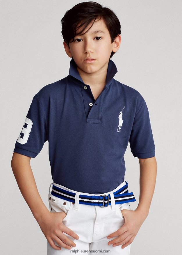Ralph Lauren lapset iso poni puuvillaverkkopaita 0Z24ZR6065 hienostunut laivasto