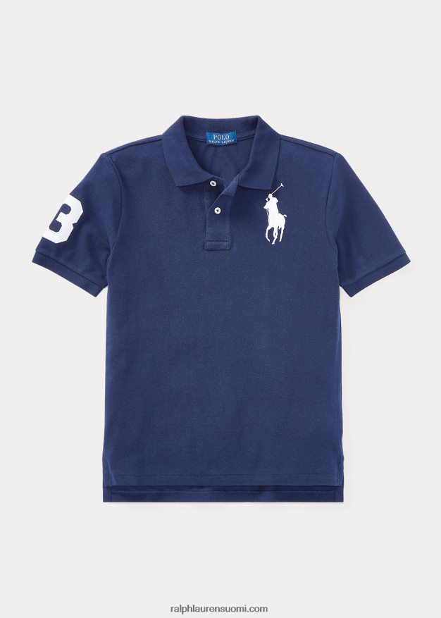 Ralph Lauren lapset iso poni puuvillaverkkopaita 0Z24ZR6065 hienostunut laivasto